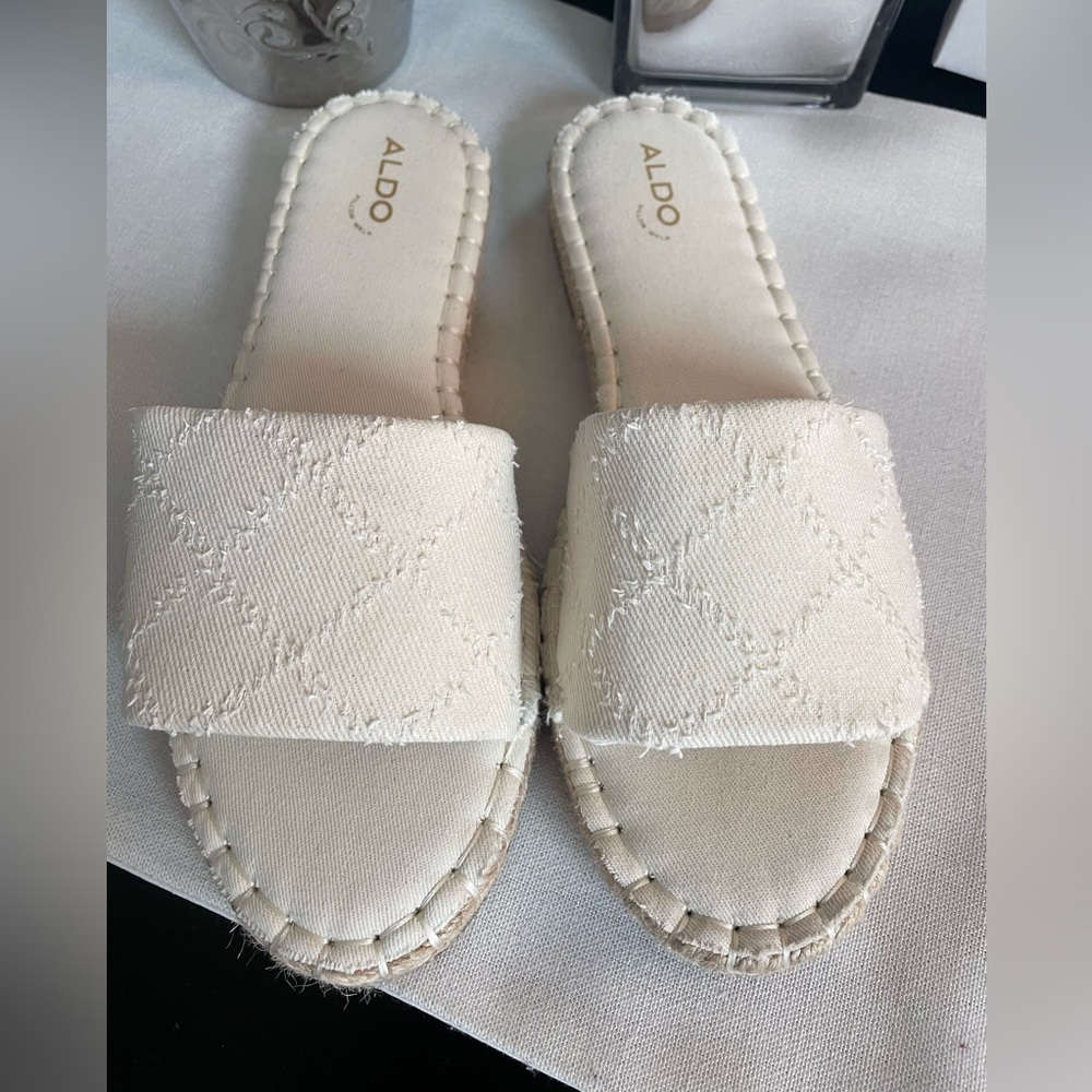 Aldo Beige Espadrilles Slides